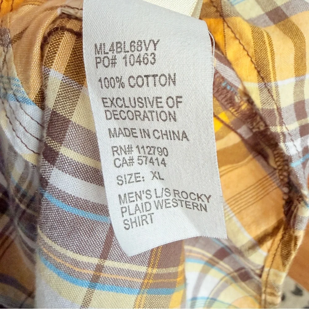 True Religion Men’s “Rocky” Plaid Western Snap Shirt – Size XL